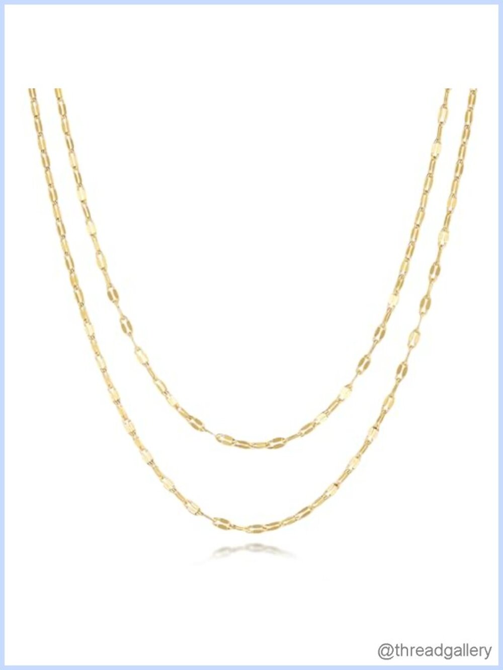 14K Gold Plated Layered Chain Necklace Women Lobster Clasp